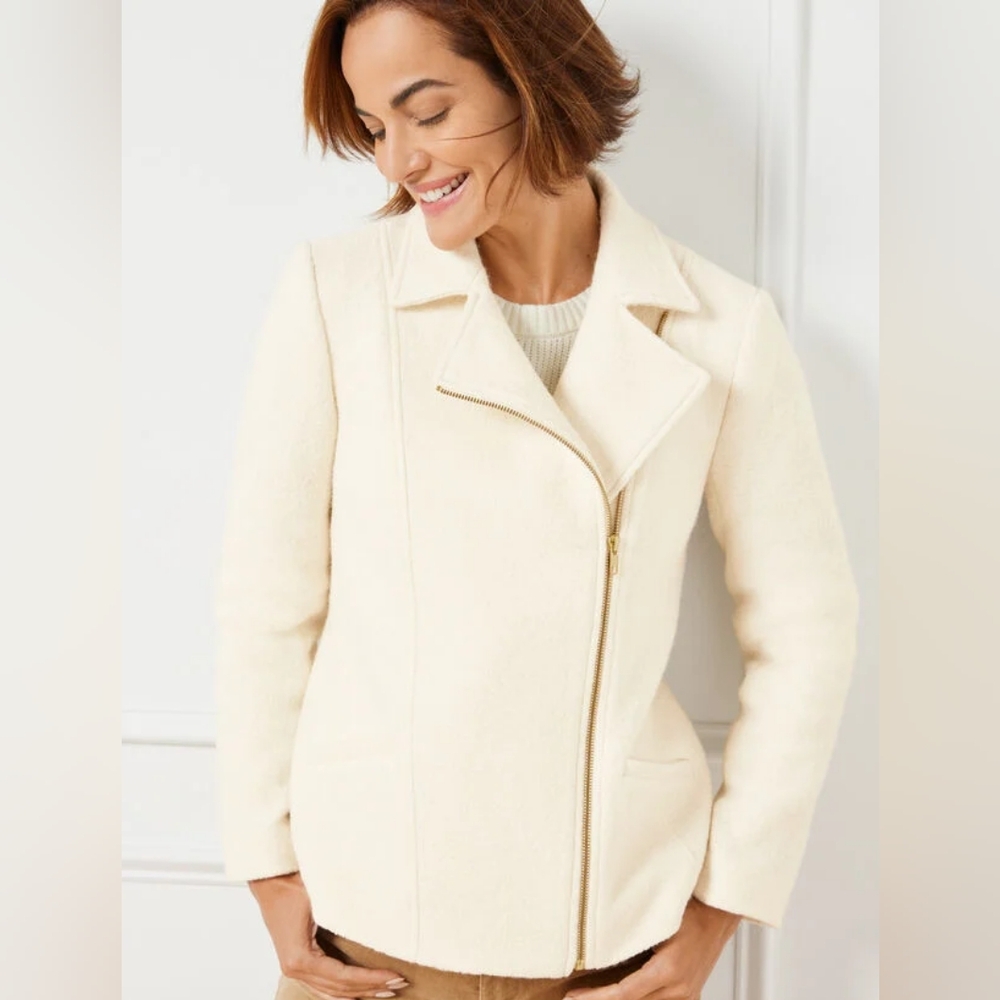 Talbots wool blend moto jacket